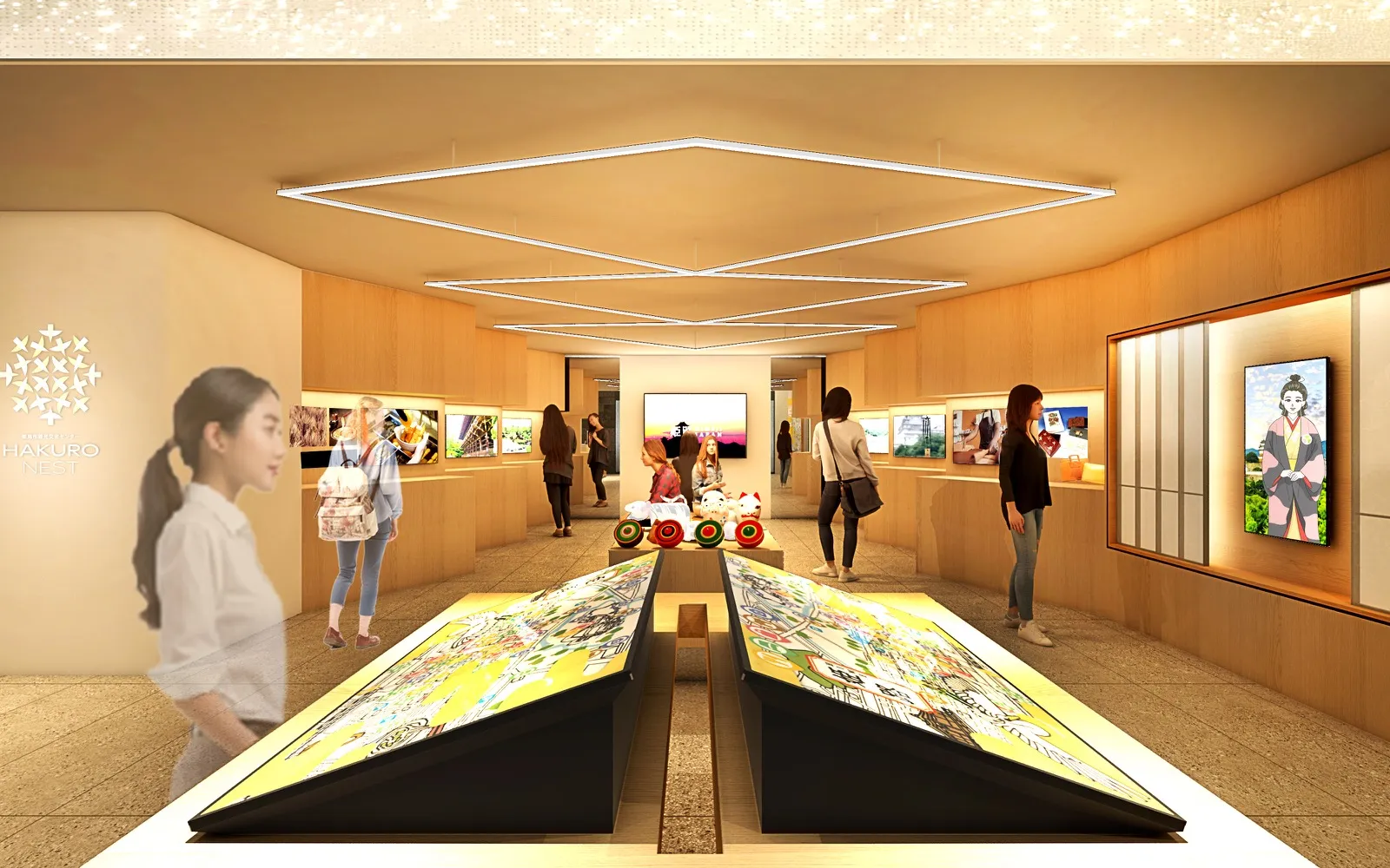 HIMEJIセレクトギャラリーの展示空間のパース